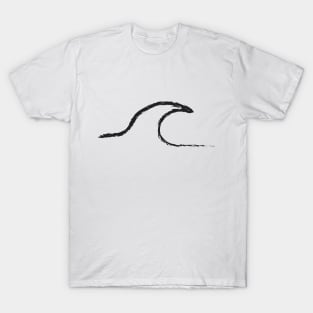 Minimal wave design charcoal T-Shirt